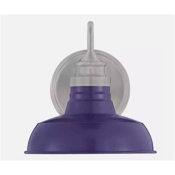 Hampton Bay Vanity Light with Blue Shades - Elmcroft Light Brushed Nickel - Picture 4 of 12